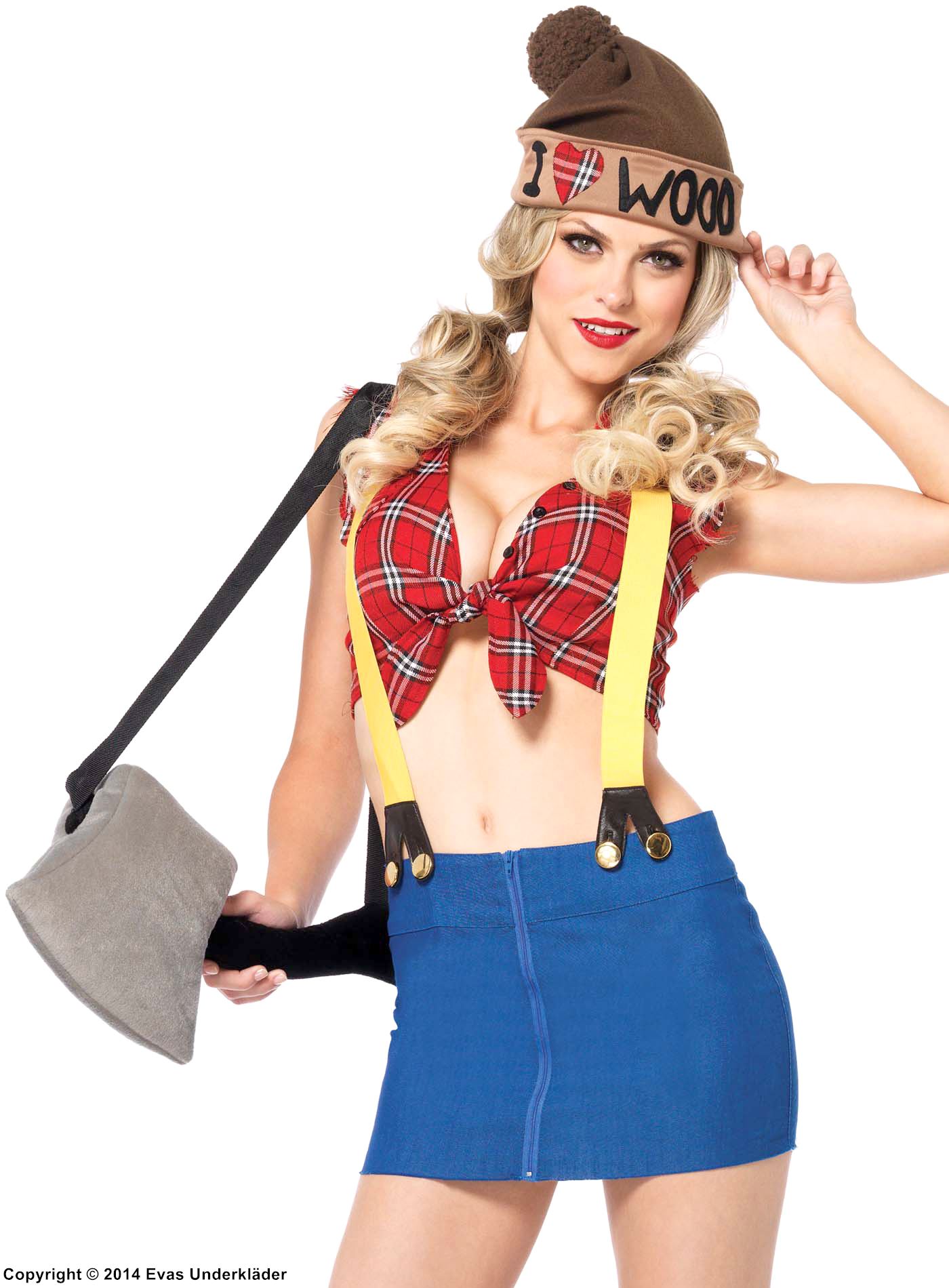 Female lumberjack, top and skirt costume, scott-checkered pattern